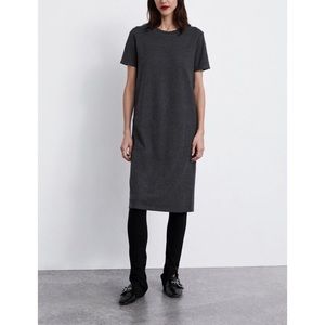 ZARA soft feel gray midi short sleeve dress | Sz M